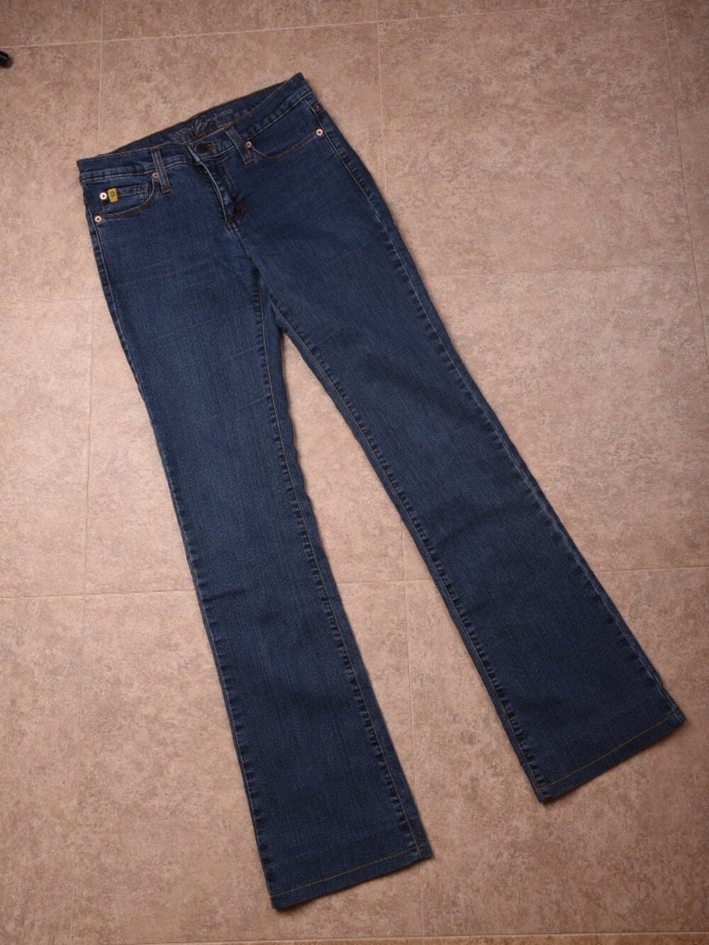 Second Yoga Jeans Dark Blue Classic Bootcut Stretch Denim Jeans – Size 27